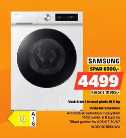 Power Samsung Vask & tør i én med plads til 11 kg Vasketørremaskine tilbud