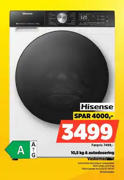 Power Hisense 10,5 kg & autodosering Vaskemaskine tilbud