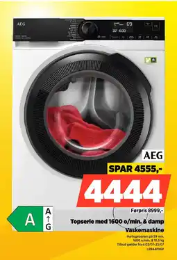Power Aeg Topserie med 1600 o/min. & damp Vaskemaskine tilbud