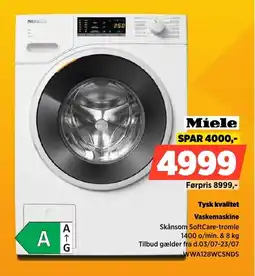 Power Miele Tysk kvalitet Vaskemaskine tilbud