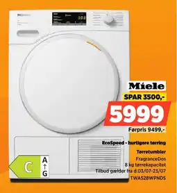 Power Miele EcoSpeed - hurtigere tørring Tørretumbler tilbud