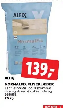 jem & fix ALFIX NORMALFIX FLISEKLÆBER tilbud