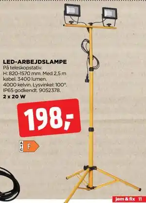 jem & fix LED-ARBEJDSLAMPE tilbud