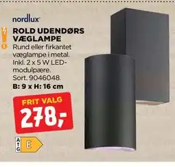 jem & fix ROLD UDENDØRS VÆGLAMPE tilbud