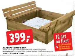 jem & fix SANDKASSE MED BÆNK tilbud