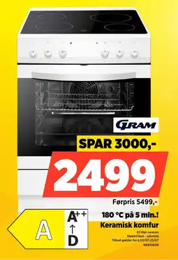 Power Gram 180 °C på 5 min.! Keramisk komfur tilbud