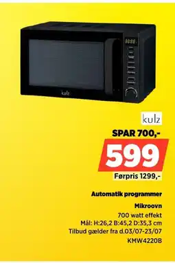 Power Kulz Automatik programmer Mikroovn tilbud