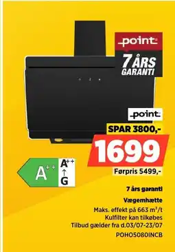 Power Point 7 års garanti Vægemhætte tilbud