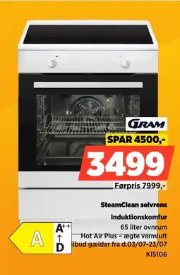 Power Gram SteamClean selvrens Induktionskomfur tilbud