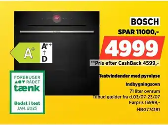Power Bosch Testvindender med pyrolyse Indbygningsovn tilbud