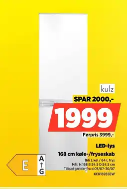 Power Kulz LED-lys 168 cm køle-/fryseskab tilbud