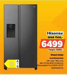 Power Hisense Elegant design Amerikanerskab tilbud