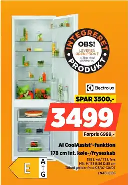 Power Electrolux Al CoolAssistⓇ-funktion 178 cm int. køle-/fryseskab tilbud
