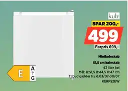 Power Kulz Minikøleskab 51,5 cm køleskab tilbud