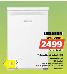 Power Liebherr Tysk kvalitet når det er bedst! 85 cm køleskab tilbud