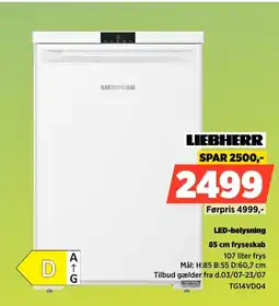Power Liebherr LED-belysning 85 cm fryseskab tilbud
