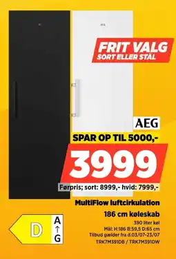 Power Aeg MultiFlow luftcirkulation 186 cm køleskab tilbud