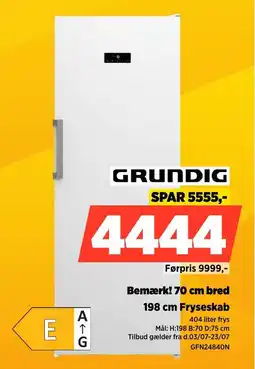 Power Grundig Bemærk! 70 cm bred 198 cm Fryseskab tilbud