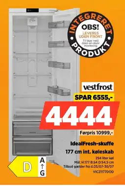 Power Vestfrost IdealFresh-skuffe 177 cm int. køleskab tilbud