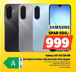 Power Samsung Galaxy A17 4G 128 GB A Ah batteri holder dig kørende hele dagen tilbud