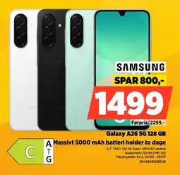 Power Samsung Galaxy A26 5G 128 GB A Massivt 5000 mAh batteri holder to dage tilbud