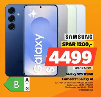 Power samsung Galaxy S25 128GB Forbedret Galaxy Al tilbud
