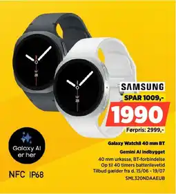 Power Samsung Galaxy Watch8.40 mm BT Gemini Al indbygget tilbud