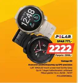 Power Polar Vantage M3 Avanceret sundhedssporing og GPS-præcision tilbud