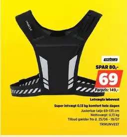 Power Triacle Letvægts løbevest Super letvægt 0,13 kg komfort hele dagen tilbud