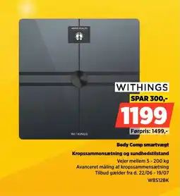Power Withings Body Comp smartvægt Kropssammensætning og sundhedstilstand tilbud