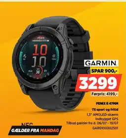 Power Garmin FENIX E 47MM Til sport og fritid tilbud
