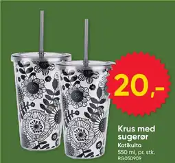 BigDollar Krus med sugerør Kotikulta tilbud