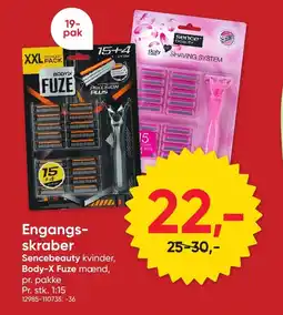 BigDollar Engangs- skraber Sencebeauty kvinder, Body-X Fuze mænd, tilbud