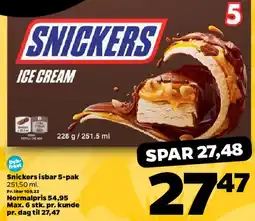 Netto Snickers Ice Cream 5-pak tilbud