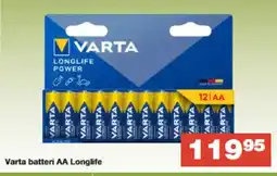 Bauhaus Varta batteri AA Longlife tilbud