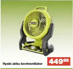 Bauhaus Ryobi akku bordventilator tilbud