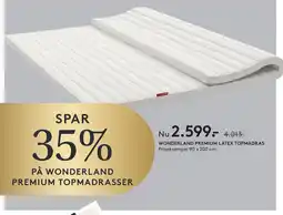 SengeSpecialisten Wonderland premium latex topmadras tilbud