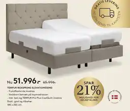 SengeSpecialisten Tempur boxspring elevationsseng tilbud