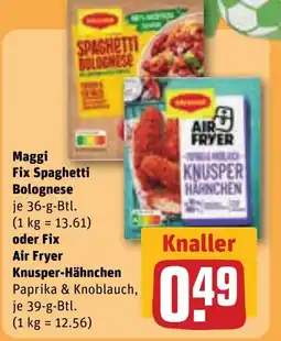 REWE DE Maggi Fix Spaghetti Bolognese oder Fix Air Fryer Knusper-Hähnchen tilbud