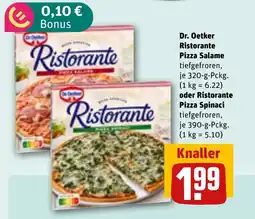 REWE DE Dr. Oetker Ristorante Pizza Salame oder Ristorante Pizza Spinaci tilbud
