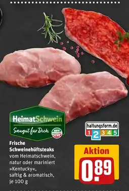 REWE DE Frische Schweinehüftsteaks tilbud