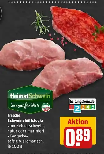 REWE DE Frische Schweinehüftsteaks tilbud