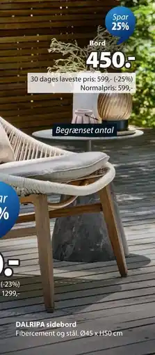 JYSK DALRIPA sidebord tilbud