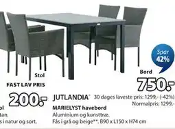 JYSK JUTLANDIA MARIELYST havebord tilbud