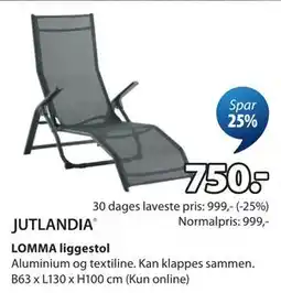 JYSK JUTLANDIA LOMMA liggestol tilbud
