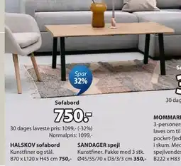 JYSK HALSKOV sofabord tilbud