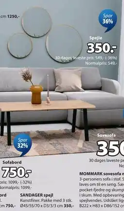JYSK SANDAGER spejl tilbud