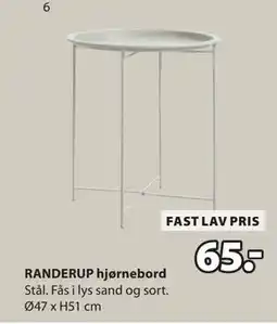 JYSK RANDERUP hjørnebord tilbud