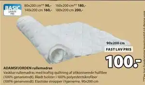 JYSK ADAMSFJORDEN rullemadras tilbud