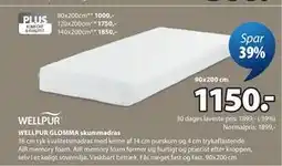JYSK WELLPUR GLOMMA skummadras tilbud